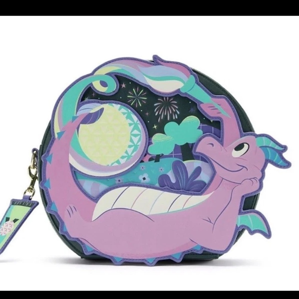 BRAND NEW UNOPENED 26 EPCOT FESTIVAL OF THE ARTS FIGMENT BACKPACK BY LOUNGEFLY!